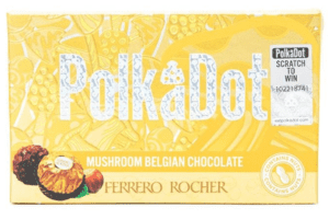 Fake counterfeit PolkaDot bar example 2 — branded flavor names are a fraud indicator