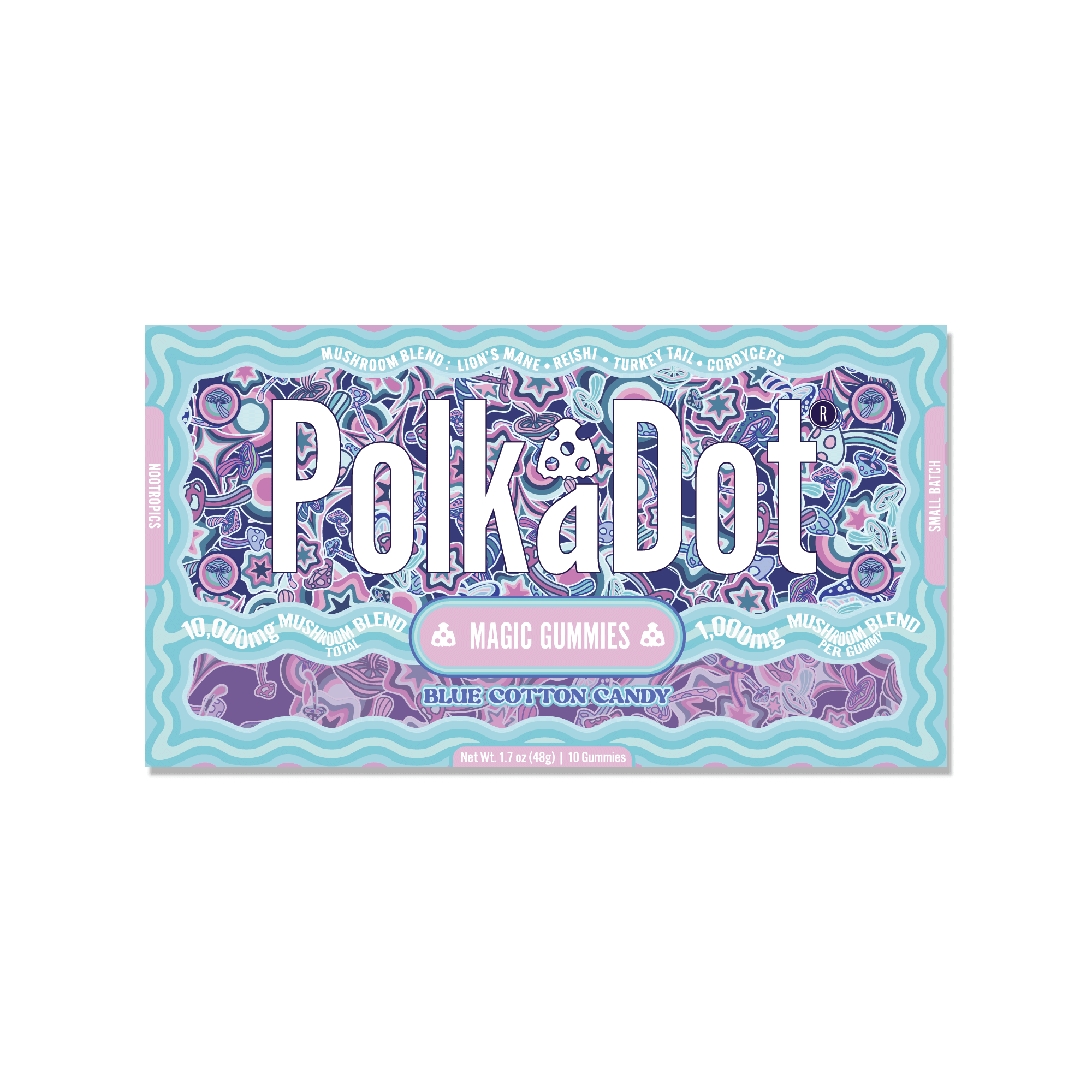 Blue Cotton Candy Gummies — organic adaptogen mushroom gummies | PolkaDot™