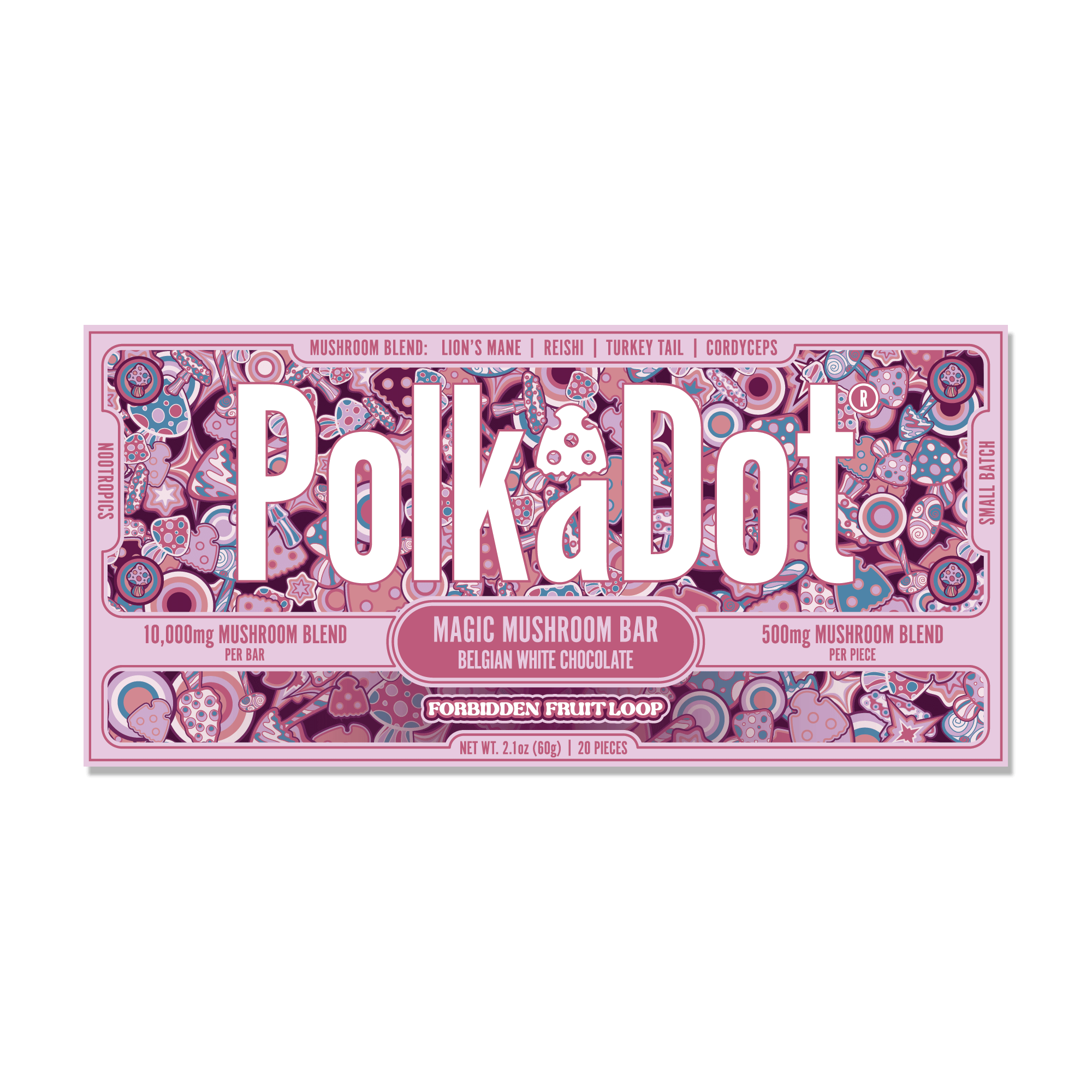 Forbidden Fruit Loop Chocolate Bar — organic functional mushroom chocolate bar | PolkaDot™