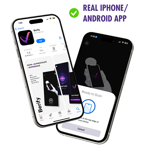Genuine PolkaDot Berify holographic sticker — sharp logo, correct colors