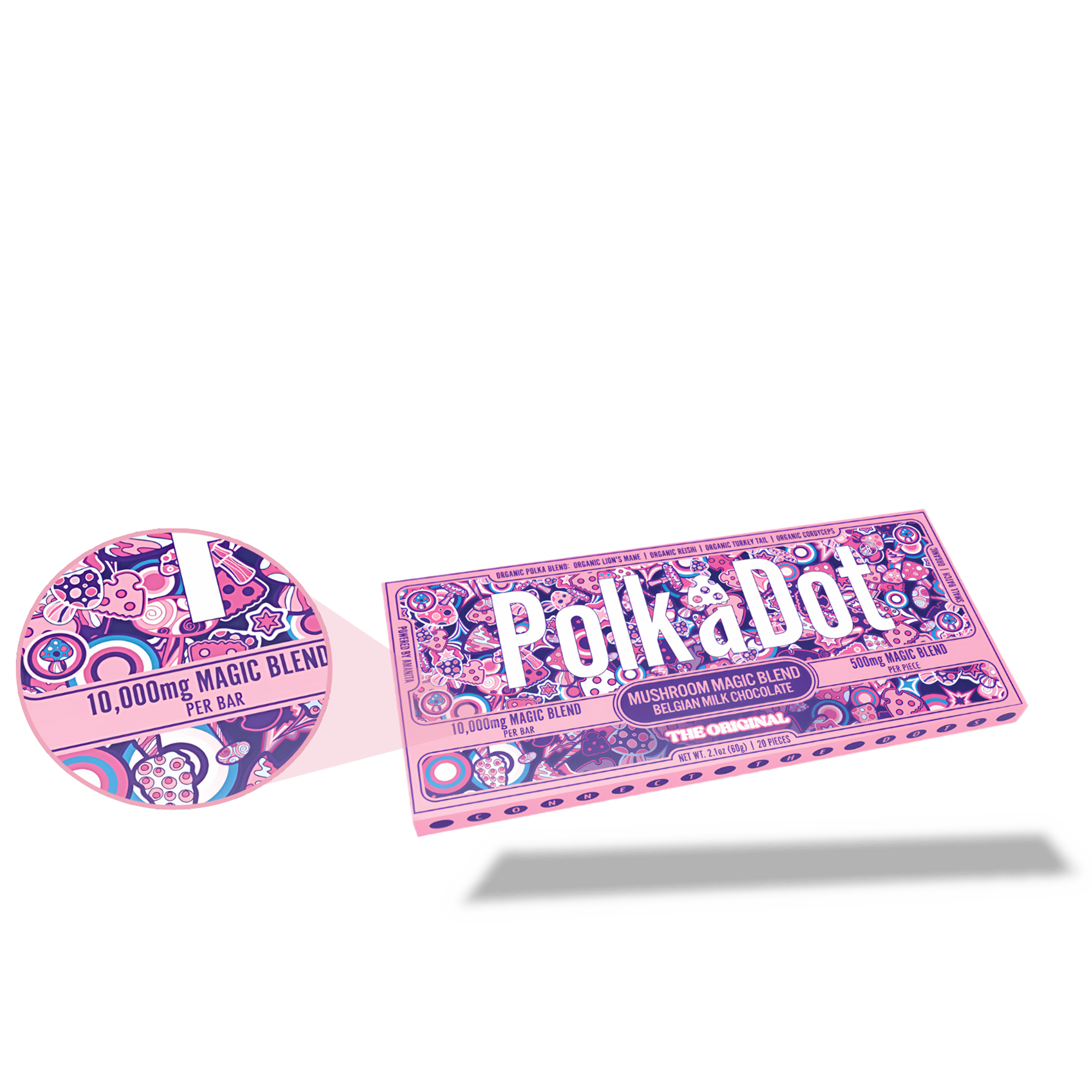 Authentic PolkaDot bar raised braille-like tactile texture — counterfeit detection
