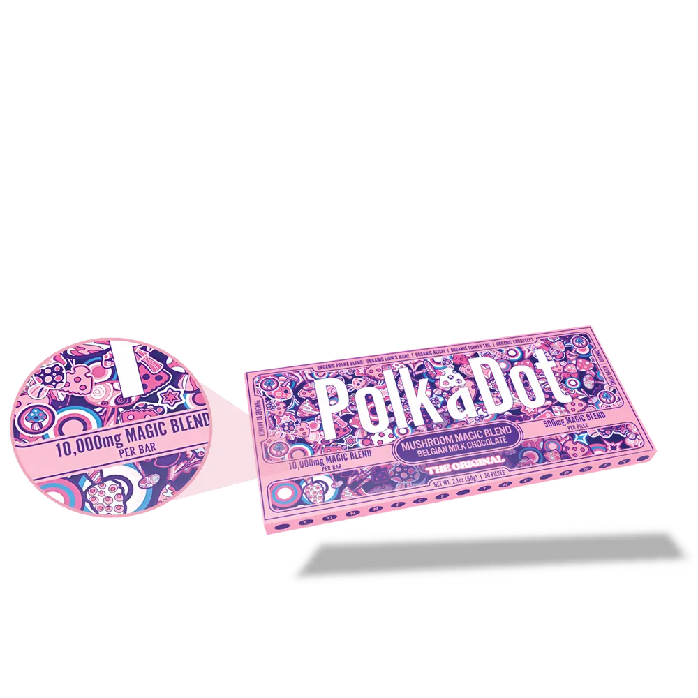 Authentic PolkaDot bar raised braille-like tactile texture — counterfeit detection