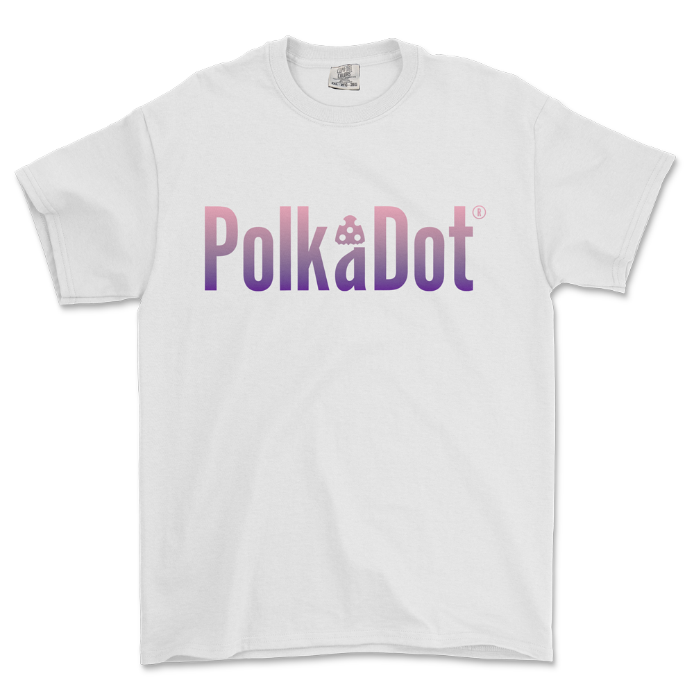 Classic Polkadot Gradient Logo T-Shirt — mushroom brand apparel | PolkaDot™